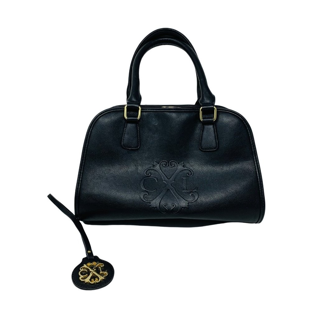 Christian Lacroix Purse Black & Gold Structured Top Handle Bag Vintage Style